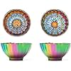 CmengAo Colorful Tenmoku Tea Cups, 5 oz Jianzhan Ceramic Tea Cup with Peacock and Lotus Decorations in Bottom, Chinese Small Kungfu Tea Cup, Ideal Gift for Cup Lovers, Set of 2