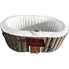 ALEKO Inflatable Hot Tub Spa | Personal High Powered Jetted Bubble | 145 Gallon | 2 Person Oval | Brown and White | HTIO2BRWH