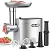 CHEFFANO Meat Grinder, 2600W Max Stainless Steel Meat Grinder Electric, ETL Approved Heavy Duty Meat Mincer Machine with 2 Blades, 3 Plates, Sausage Stuffer Tube & Kubbe Kit for Home Kitchen Use