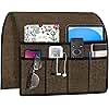 Joywell Armchair Caddy for Couch Remote Control Holder Recliner Armrest Organizer Non Slip Sofa Arm Chair Caddie with 6 Pocket Storage for Magazine, Tablet, Phone, iPad, Chocolate