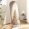 Mirror Full Length- Arched 64"x21"Full Length Mirror Shatter-Proof Glass,Standing Leaning Hanging Wall-Mounted,Black Floor Mirror,Aluminum Frame Modern Home Decor for Bedroom Living Room Cloakroom