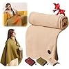 Portable Heated Shawl, 2025 Upgraded Heated Shawl Wraps for Women, Portable Heated Blanket Electric Heated Blanket Shawl, 3 Heating Levels, USB Heated Blanket Shawl (Khaki, NO Power Bank)