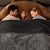 Bearhug Heated Blanket King Size 100" x 90" Dual Controller Electric Weighted Blanket, Velvet/Sherpa 10 Heating Levels & 1-12H Auto Off, Over-Heat Protect, ETL, Machine Washable