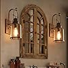 Elissposar Window Mirrors for Wall Decor -Arched Wall Mirror Farmhouse Wall Decor Wood Frame Decorative Wall Mirrors Like Window for Bedroom, Living Room, Entrance, Dining Room