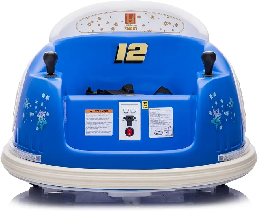 12V Electric Ride On Bumper Car for Kids and Toddlers,2-Speeds, Parent Remote Control, 360 Degree Spin, Lights, Sounds (Navy Blue)