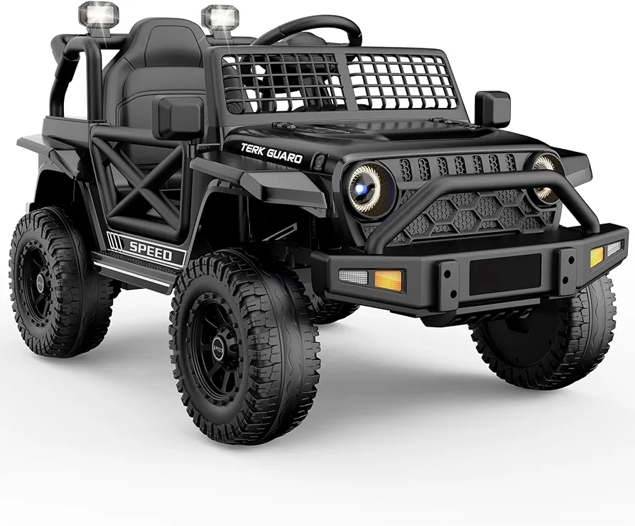 YunTopKis Ride On Truck,12V7AH Electric Jeep Car for Toddlers 1-3, Power Wheels with Parent Remote Control for Kids Christmas & Birthday Gift,Black