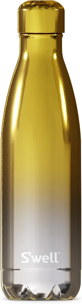 S'well Stainless Steel Water Bottle, 17oz, Yellow Gold Ombre, Triple Layered Vacuum Insulated Containers Keeps Drinks Cold for 36 Hours and Hot for 18, BPA Free, Perfect for On the Go