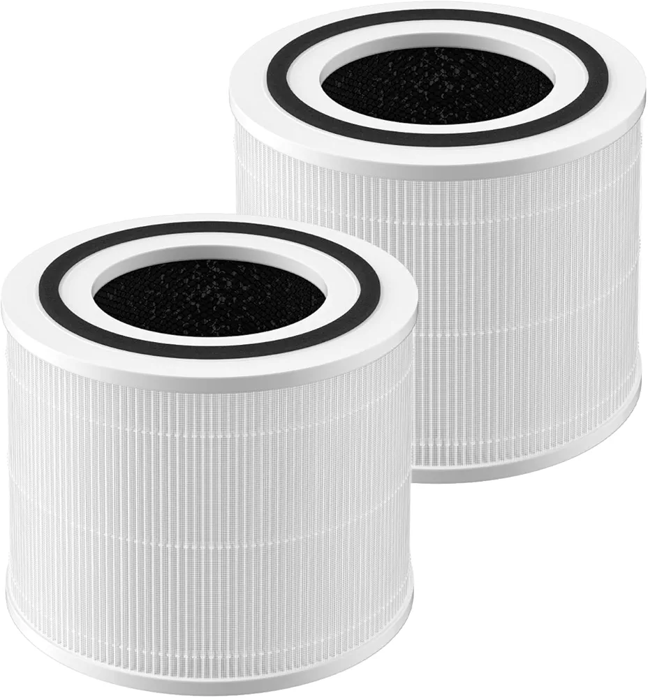 2-Pack Core 300 Replacement Filter Compatible with LEVOIT Core 300 and Core 300S Air Purifier, H13 True HEPA & Activated Carbon, Replace Core300-RF, White