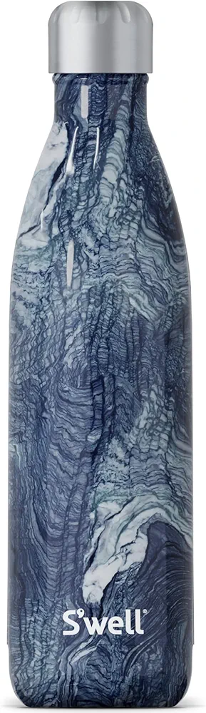 S'well Stainless Steel Water Bottle, 25oz, Azurite Marble, Triple Layered Vacuum Insulated Containers Keeps Drinks Cold for 48 Hours and Hot for 24, BPA Free, Perfect for On the Go