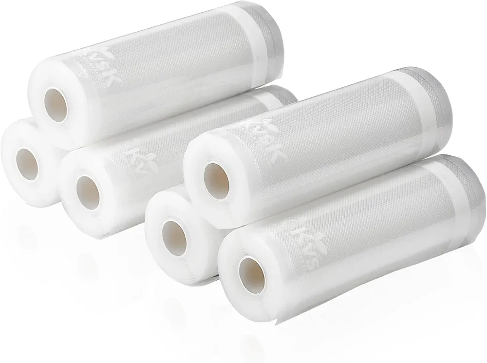 Vacuum Sealer Rolls Bags - 6 Pack 8" x 20' Commercial Grade 3.6mil + 10mil Thickness Food Vac Storage Rolls BPA Free