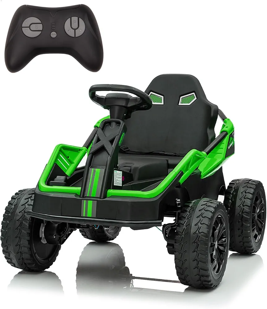 Ride On Car for Kids, 24V Battery Powered Electric Kids Ride On Utv 4 Wheeler with Remote Control, Spring Suspensions, High/Low Speeds, Electric Vehicle for Boys and Girls, Green