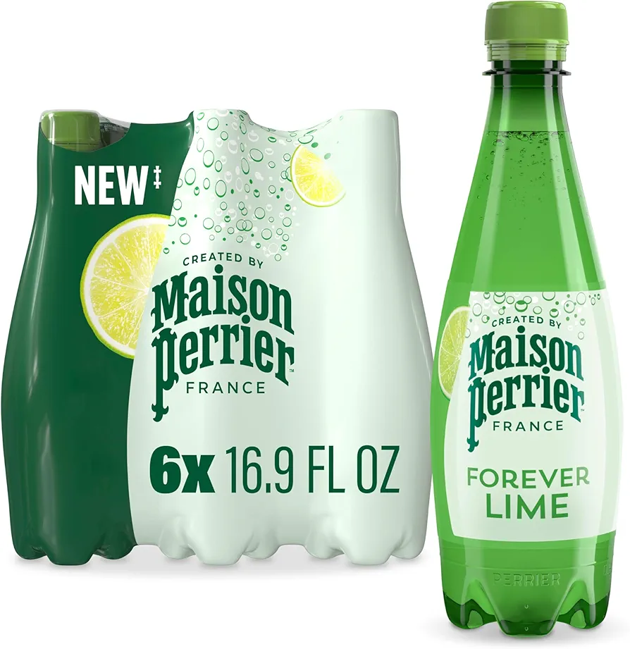Maison Perrier Forever Lime Flavored Sparkling Water, 16.9 Fl Oz Plastic Water Bottles, 6 Count 101.4 fl oz