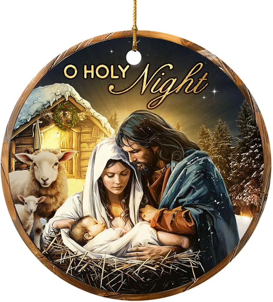 Nativity Ornaments for Christmas Tree | Christian Christmas Ornament 2024, Religious Gifts for Women | 2024 Christmas Ornament, Faith, Catholic Gifts for Women