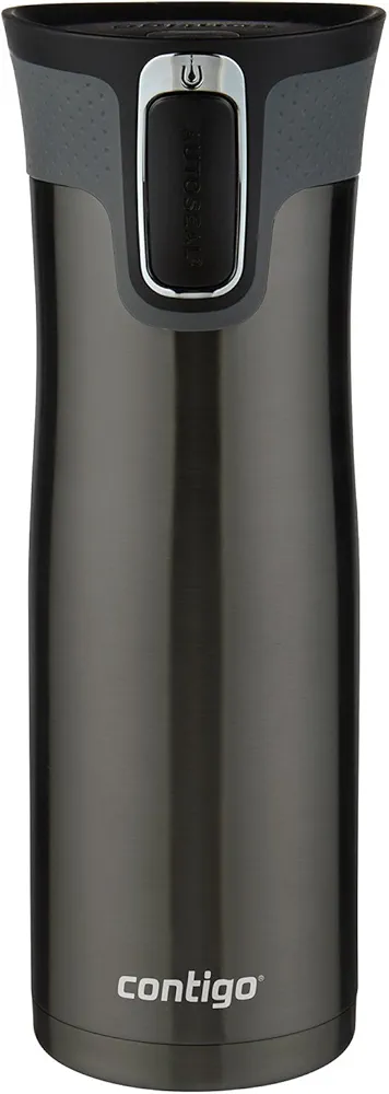 Contigo West Loop Stainless Steel Vacuum-Insulated Travel Mug with Spill-Proof Lid, Keeps Drinks Hot up to 5 Hours and Cold up to 12 Hours, 20oz Black