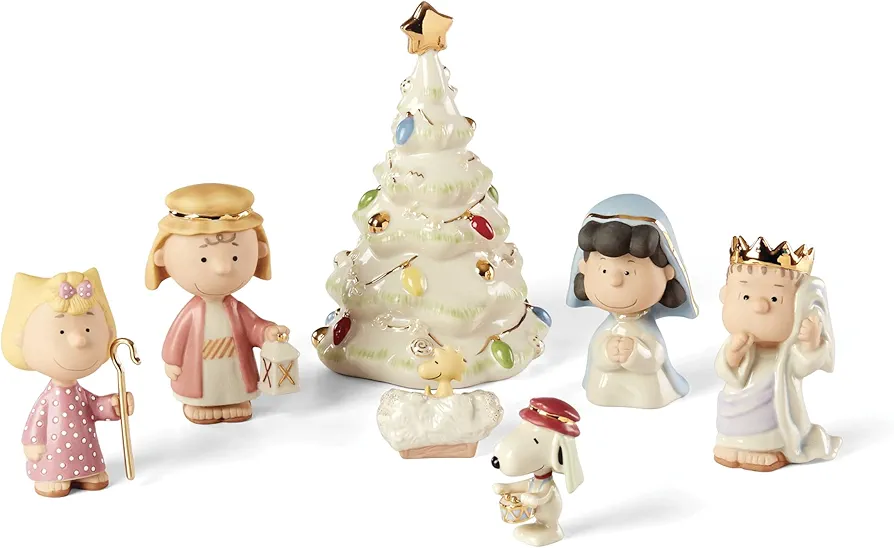 Lenox Peanuts 7-Piece Christmas Pageant Figurines, Multicolor