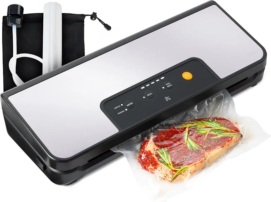 Greater Goods All-In-One Vacuum Sealer Kit - Start Sealing & Saving Today with a Powerful, Fast Sealer that comes with Sealer Bags and Accessories (Onyx Black)