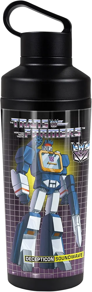 Transformers OFFICIAL Soundwave 18 oz Insulated Water Bottle, Leak Resistant, Vacuum Insulated Stainless Steel with 2-in-1 Loop Cap
