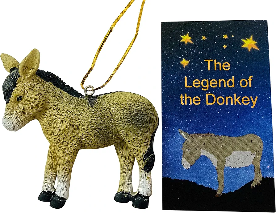 Donkey Ornament Christmas Legend Gift Set Tree Decoration with Story Card