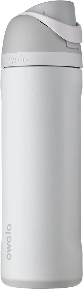 Owala FreeSip Insulated Stainless Steel Water Bottle with Straw for Sports, Travel, and School BPA-Free Sports Water Bottle, 24 oz, Shy Marshmallow