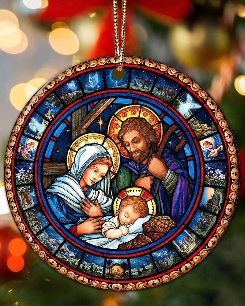 Nativity Ornaments for Christmas Tree - Christian Gifts for Women Nativity Scene Stocking Stuffers Religious Gifts for Men Women Xmas Tree Decor
