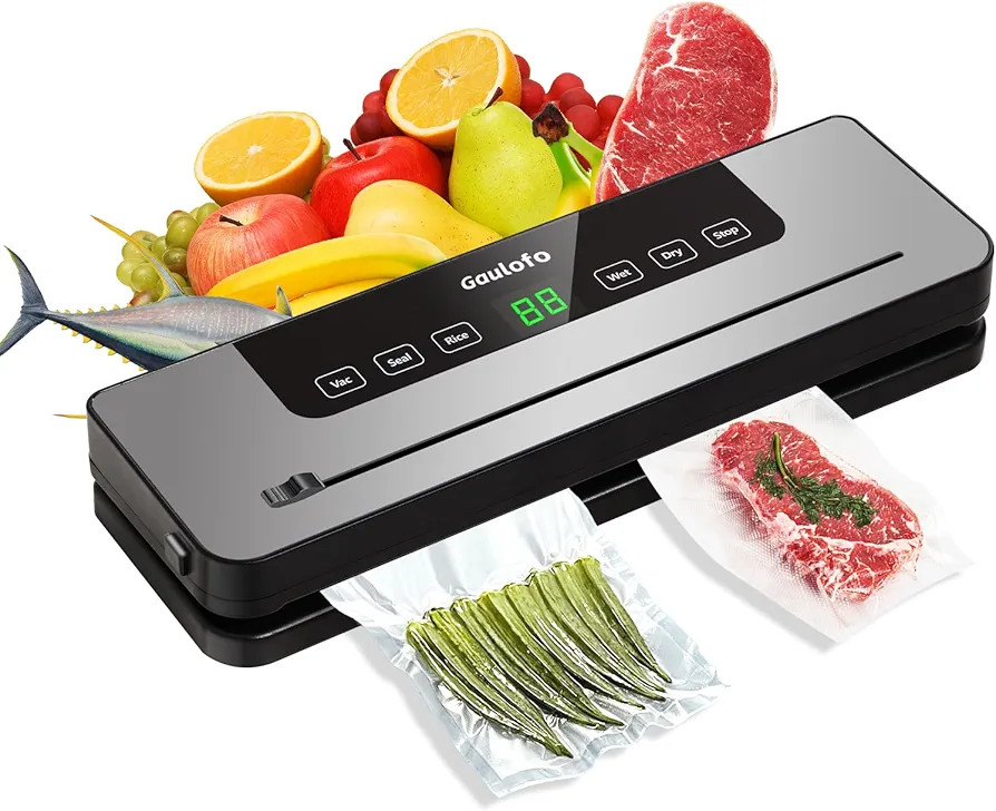 Vacuum Sealer Machine,Five Modes including Dry And Wet Automatic Food Sealer With Cutter,Washable Compact Design Sealer with Ten Sealing Bags