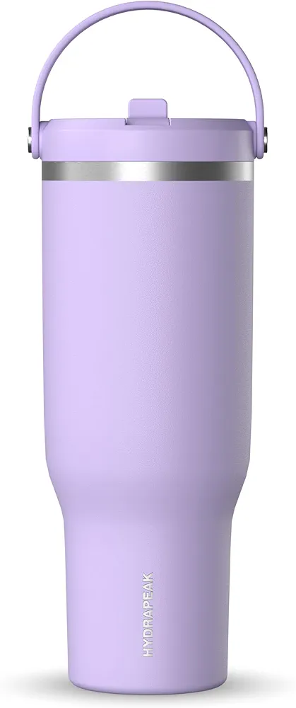 Hydrapeak Nomad 40 oz Tumbler with Handle and Sip Lid, Leakproof Tumbler, Tumbler Lid Straw, Double Insulated Tumblers, 32oz Double Insulated Cup Straw, Stainless Steel (Lavender)