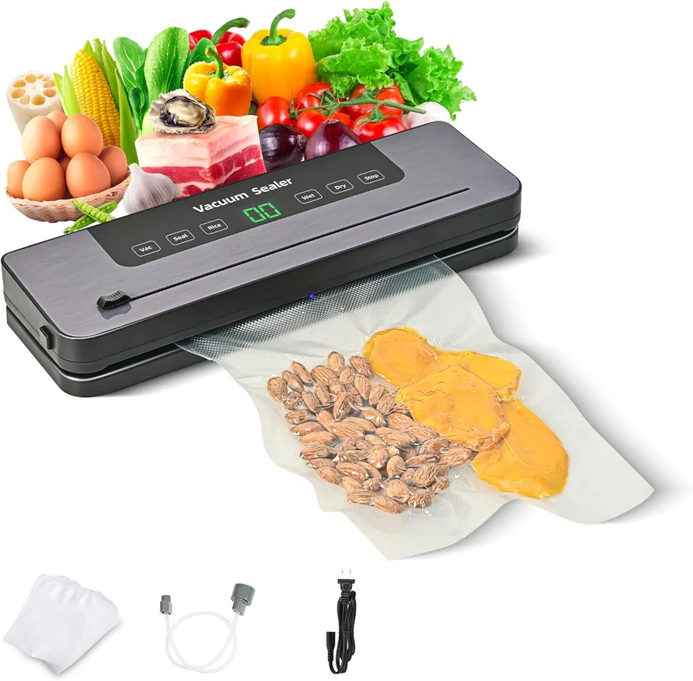 Vacuum Sealing Machine,Compact Sealing System Vacuum Sealer,Portable Strong Suction Power Food Sealer,External with Cutter,Easy to Operate, Suitable for Middle-Aged and Elderly People.
