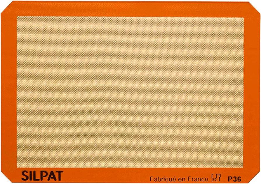 Silpat Premium Non-Stick Silicone Baking Mat, Half Sheet Size, 11-5/8 x 16-1/2, Orange