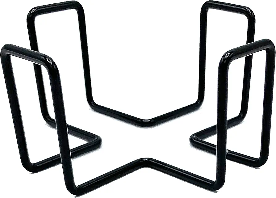4.5 Inch Premium Black Iron Metal Coaster Holder for Both Round and Square Coasters New Modern Design. Stronger, Thicker Construction Holds Up to 7 Coasters (1)