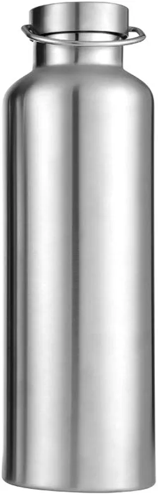 Stainless Steel Vacuum Insulated Water Bottle 34/25/20/17/12oz 18/8 for Hot and Cold Drinks, Double Walled, Leak Proof (Silver(20oz))