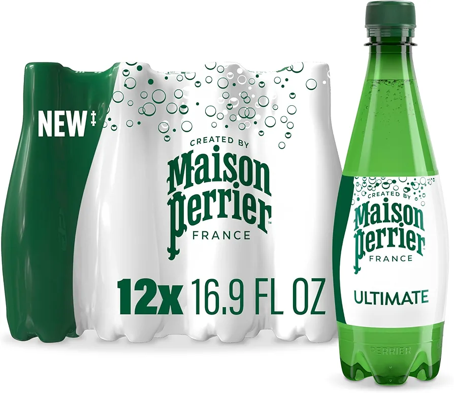Maison Perrier Unflavored Sparkling Water, 16.9 FL OZ Plastic Water Bottle (12 count)