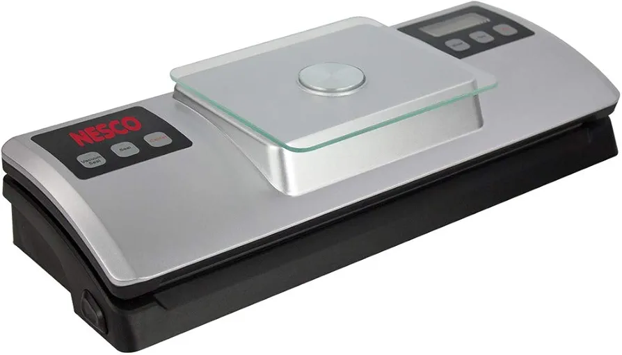 Nesco VSS-01 Automatic Food Vacuum Sealer with Digital Scale and Bag Starter Kit, Silver