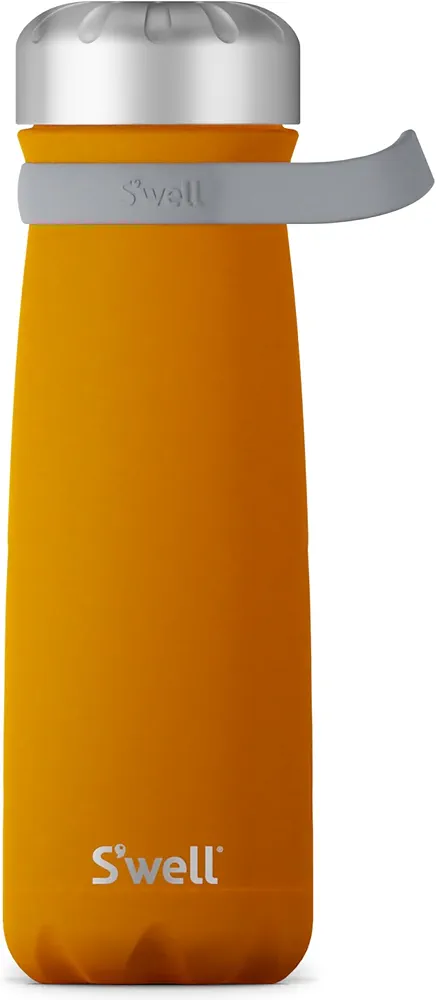 S'well Stainless Steel Traveler With Handle, 24oz, Golden Hour, Triple Layered Vacuum Insulated Containers Keeps Drinks Cold for 40 Hours and Hot for 16, BPA Free, Easy Carrying On the Go