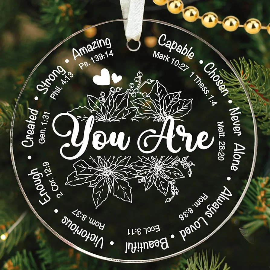 Christian Gifts for Women - Christian Christmas Ornaments, Religious Christmas Ornaments - Christian Inspirational, Christmas Religious Gifts, Christmas Tree Decoration - Acrylic Ornament