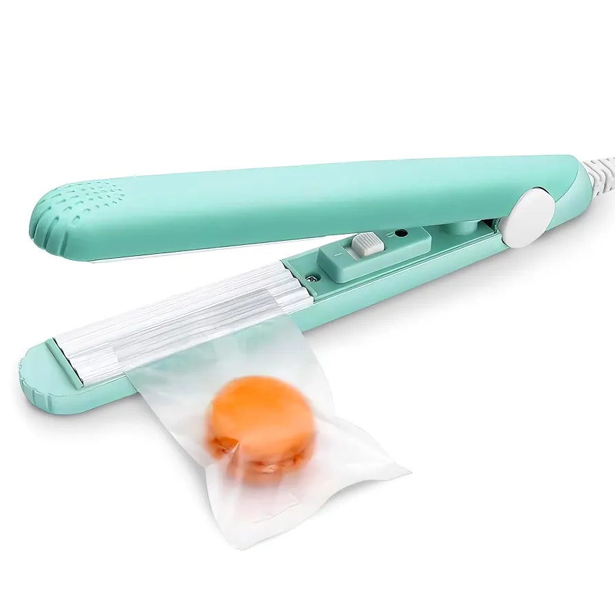 Mini Bag Sealer Heat Seal Machine - Mini Vacuum Sealer Mini Heat Sealer Machine Accessories Food Sealer - Chip Bag Sealer Portable Plastic Bag Sealer Machine with 45’’ Power Cable Impulse Heat Sealer