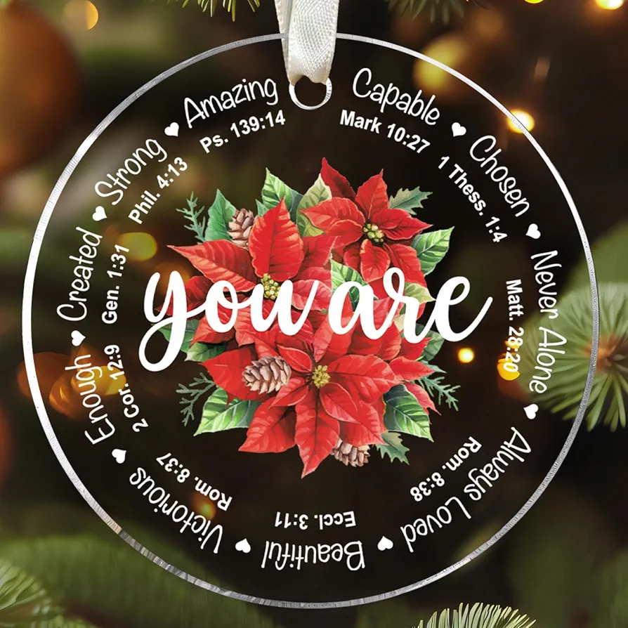 Christian Inspirational, Christmas Religious Gifts - Christian Christmas Ornaments - Religious Christmas Ornaments, Jesus Inspirational Ornament - Acrylic Ornament