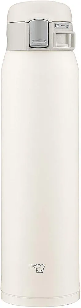 Zojirushi SM-SF60-WM Water Bottle, Direct Drinking, One-Touch Opening, Stainless Steel Mug, 20.3 fl oz (600 ml), Pale White