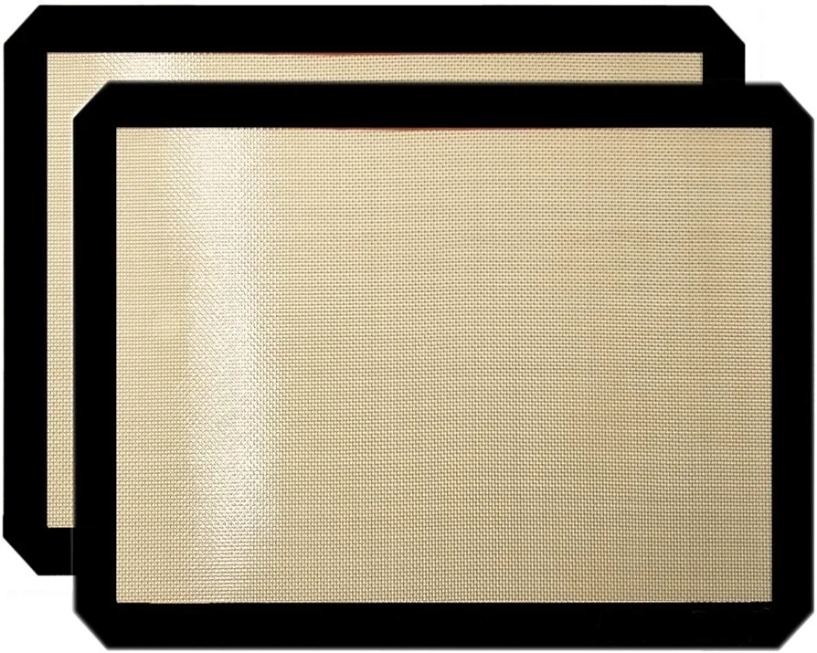 Premium Non Stick Silicone Baking Mats Quarter Sheet Toaster Oven Liner Small,Set Of 2 Mats (Size 8.5" - 11.5")
