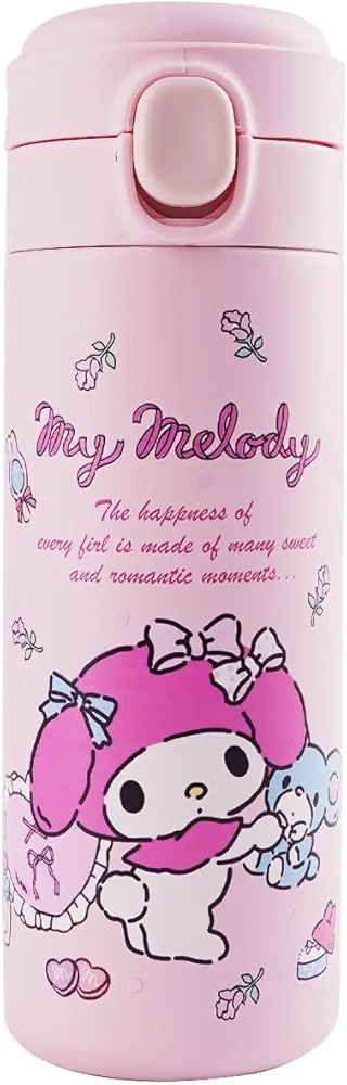 Cartoon Kitty Cat Water Bottle Women'S Thermos Cup Kawaii Vacuum Insulated Stainless Steel Water Bottle Cute Girl'S Gifts (BWB-Melody), Medium