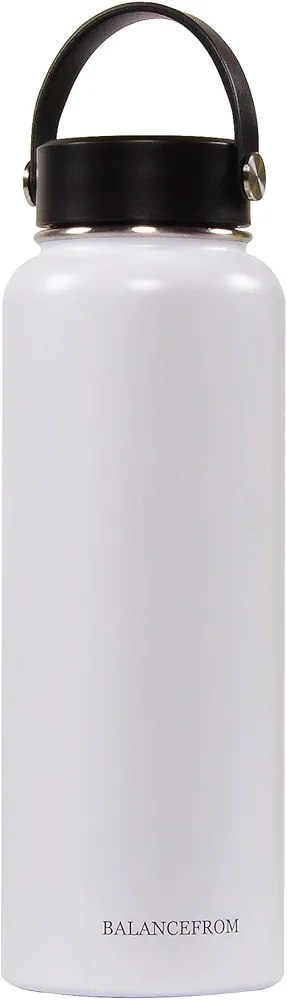 Signature Fitness Double-Wall Vacuum Insulated Stainless Steel Water Bottle, 3 Caps Included, Multiple Colors and Sizes