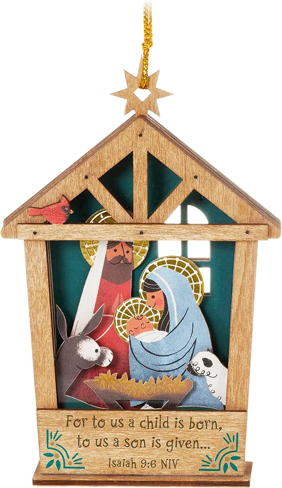 Hallmark Keepsake Christmas Ornament 2023, A Child is Born Nativity, Papercraft, Religious Gift