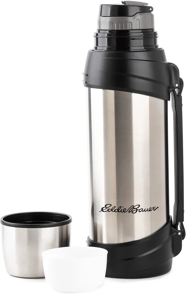 Eddie Bauer Everest Double Wall Vacuum Insulated Stainless Steel Water Bottle and Thermos for Men & Women - 84 Oz - Stainless Steel - 100 Year Anniversary Edition