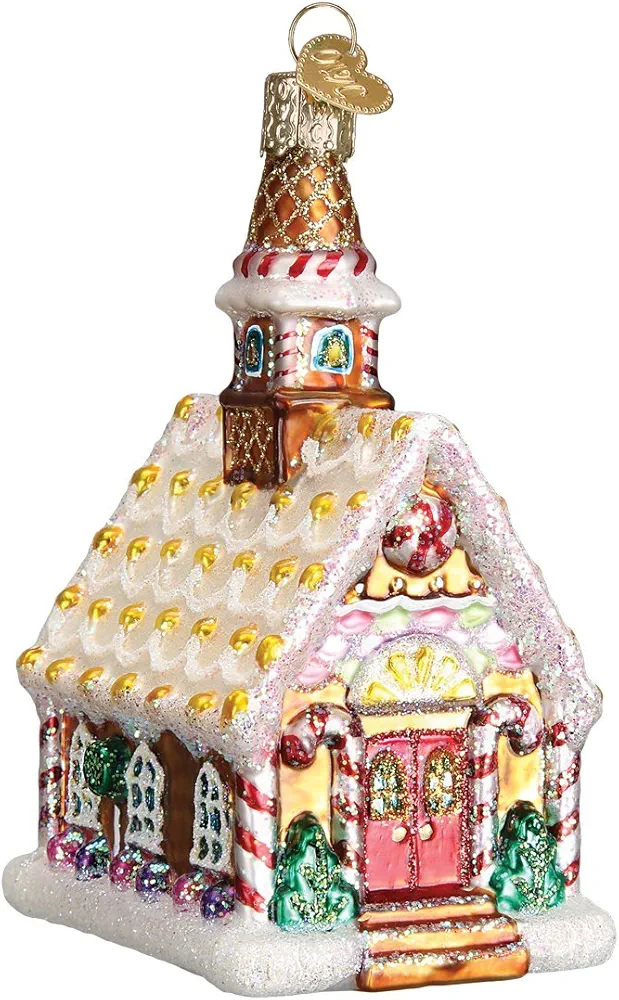Old World Christmas Collection Glass Blown Ornaments for Christmas Tree Gingerbread Church