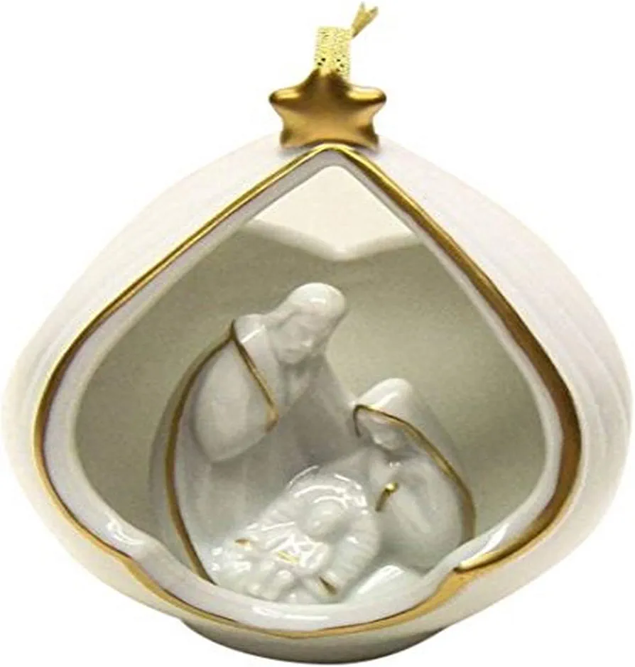 ATD 33265 3.5 Inch Nativity Scene Ornament with Gold Colored Details,Christmas