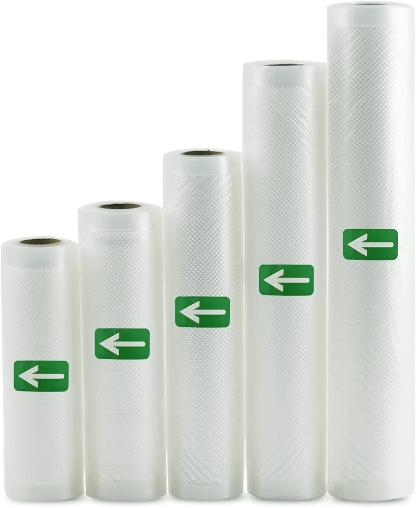 Mozing Vacuum Sealer Bags, Commercial Grade Food Seal Bag Rolls, Meal Saver Bags for Storage or Sous Vide (5 Pack)