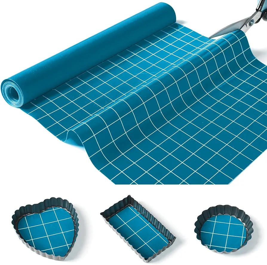 Silicone Baking Mat Roll 16IN*5FT Free Cutting, Non-Slip Pastry Mat, Non-Stick Reusable Air Fryer Liner, Oven Liners, Counter Mat, Freeze Dryer Mat, Easily Cut to Size Fit All Ovens Pans Tins Dishes