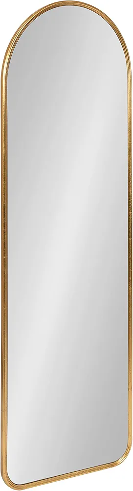 Kate and Laurel Caskill Mid-Century Arched Full-Length Wall Mirror, 16 x 48, Gold, Decorative Large Modern Arch Mirror for Wall Display with Slim Frame and Stunning Finish