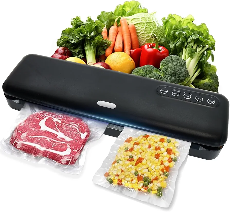 Vacuum Sealer Machine- Compact One- Touch Automatic Food Sealer with External Vacuum System- Easy-to-Clean Design- Dry & Moist Food Modes
