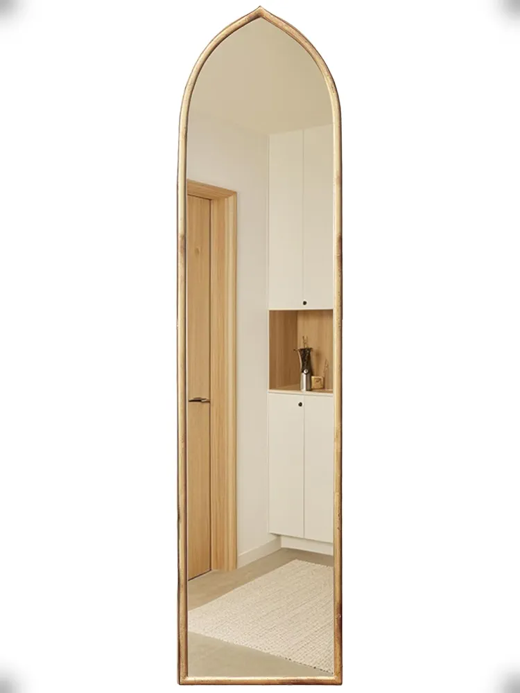 50x12.3 Inch Arched Full Length Mirror, Metal Frame Vintage Full Length Mirror, HD Glass Decorative Wall Mirror, Can be Against The Wall, Suitable for Bedroom Living Room