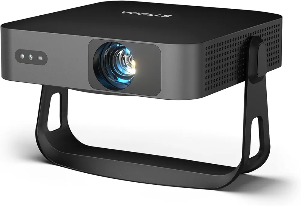 【360°Adjustable Stand & Auto Focus/Keystone】Mini Projector with WiFi and Bluetooth, 550ANSI Native 1080P Portable Outdoor Movie Projector, VOPLLS Home Projector 4K Support for HDMI/USB/AV/Phone/Laptop